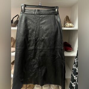 H&M Black Leather Pencil Skirt